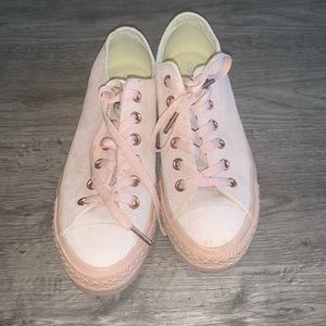 Converse light pink “suede” material